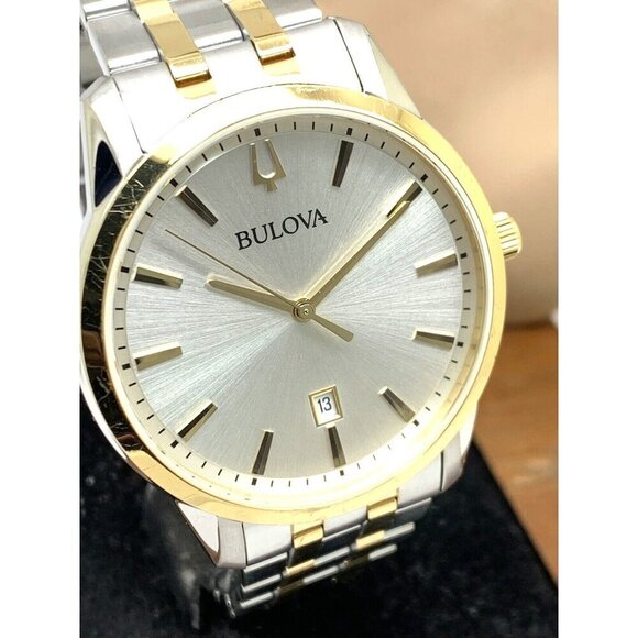 Bulova Men's Watch 98B385 Silver Dial Quartz Two Tone Stainless Steel 40… - Picture 12 of 13